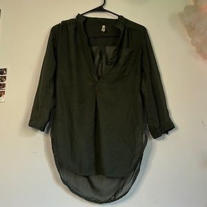 Green mesh blouse